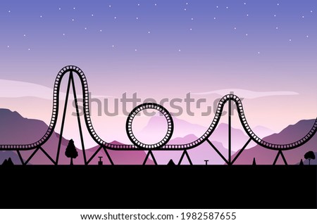 Similar – Image, Stock Photo Wooden roller coaster