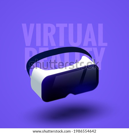 VR glasses vector virtual reality headset 3d. Virtual reality helmet futuristic glass goggles illustration