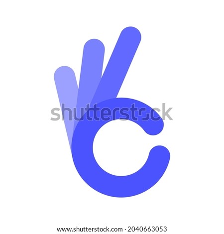 Ok hand sign vector finger logo. Ok hand symbol perfect okay gesture circle icon