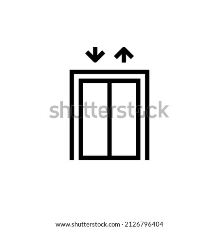 Elevator lift vector icon. Elevator sign entrance building office, lift level