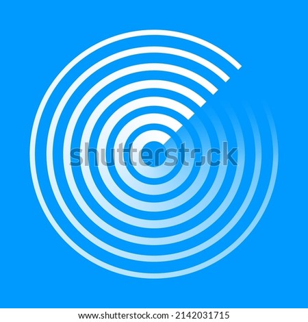 Radar abstract icon logo. Circle wave concentric line vector radar symbol