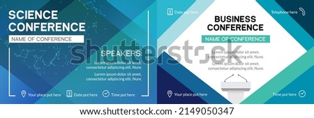 Business conference template banner design corporate seminar. Business meeting forum poster