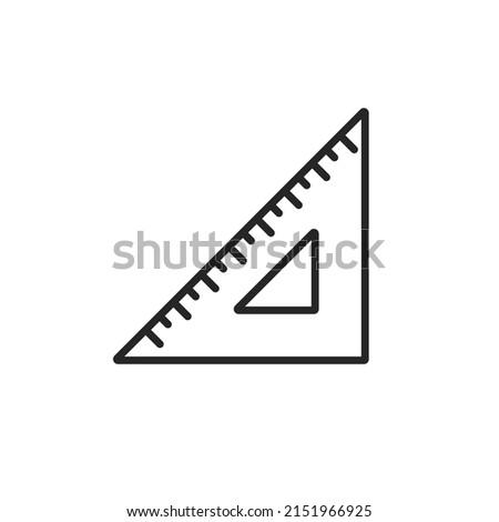Triangle measurement protractor illustration icon. Triangle ruller scale geometry vector tool