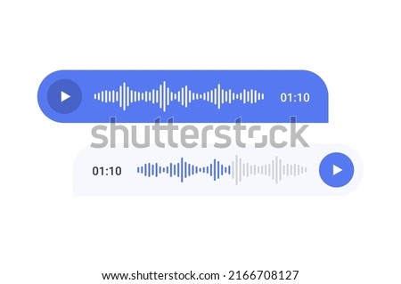 Voice message sound vector bubble ui icon. Voice message record phone conversation digital screen ui
