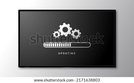 Software update laptop tv computer upgrade. Load software update system concept hardware