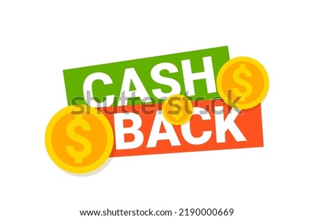 Cashback bonus money concept discount. Cash back refund banner design vector icon background