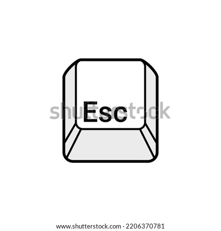 Esc button key vector icon. Escape keyboard logo computer cartoon illustration sign. Esc design technology key design symbol