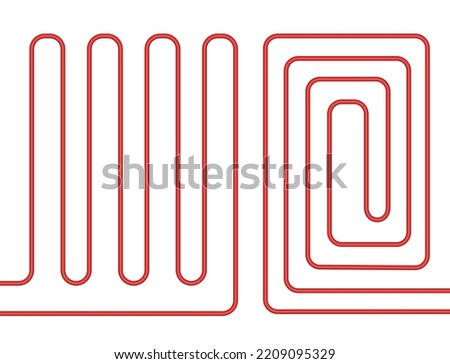 Scheme Underfloor heating system house heater. Floor heat vector top view