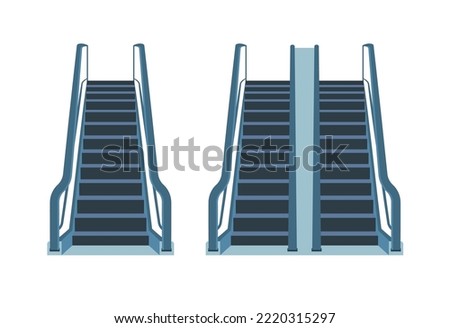 Vector electric airport ladder escalator. Elevator vector lift escalator icon