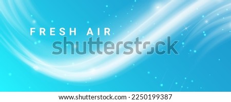 Blue waves fresh air aroma vector abstract clean flow technology condition design wavy pattern stream