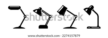 Office table desk lamp icon light. Desk lamp light bulb vector desktop office illustration design