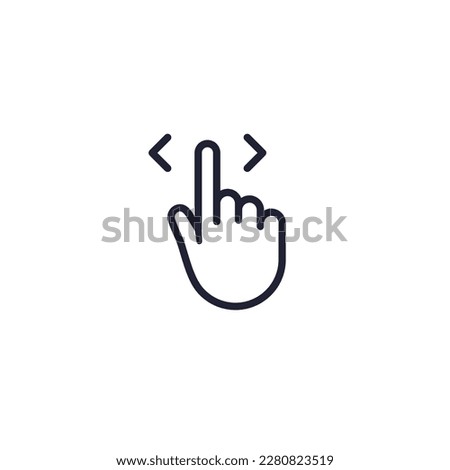 Swipe hand finger vector icon. Drag swipe touch arrow tap action mobile screen symbol finger gesture