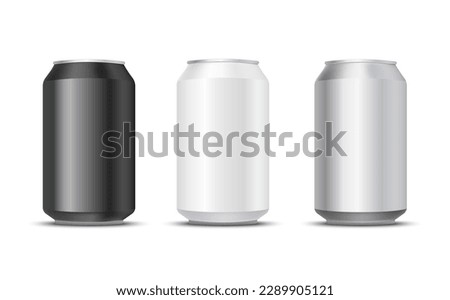 Beer soda vector metal bottle blank isolated aluminium can. Steel beer soda beverage mockup template