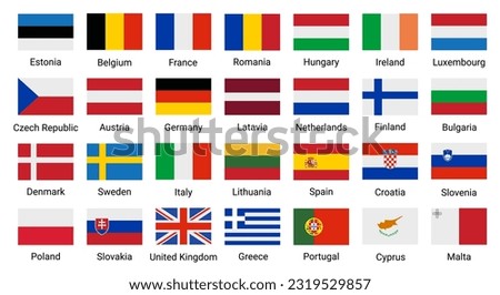 European union flag icon. Germany Austria Belgium Poland european nation world union EU flags symbol