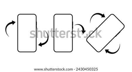 Rotate smartphone isolated icon vector device. Rotate horizontal vertical mobile phone screen swipe orientation