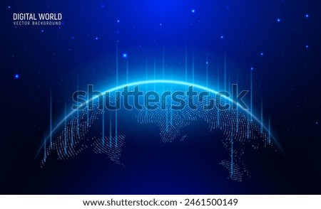 World globe earth technology global connect internet network background. Planet world globe map data technology illustration