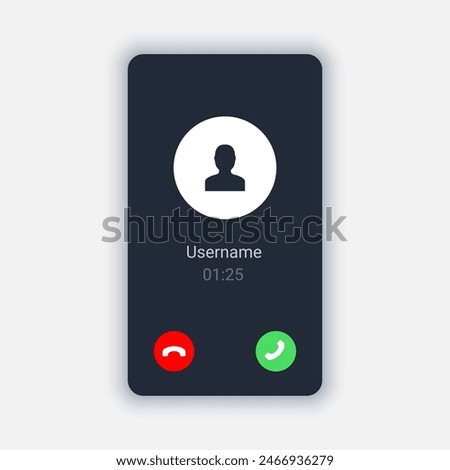 Phone video call mockup template. Smartphone videocall ui app screen flat design interface background