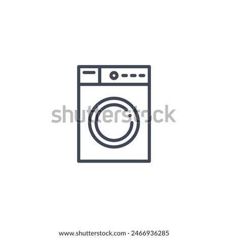 Washing machine outline icon. Line art washing machine household design vector icon