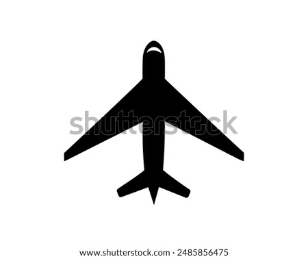 Airplane passenger travel silhouette icon. Aeroplane vector icon aircraft isolated symbol shape