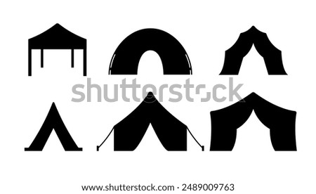 Vector tent black canvas icon marquee party event silhouette tent icon