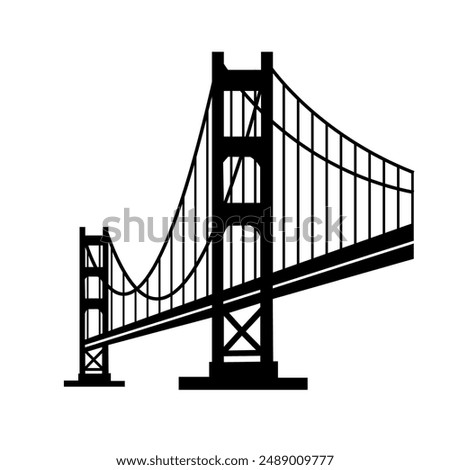 Vector line bridge arch city outline building viaduct sign construction