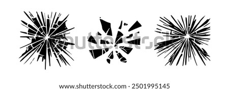 Glass crack broken texture window. Ice glass cracked effect background bullet mirror transparent isolated illustration