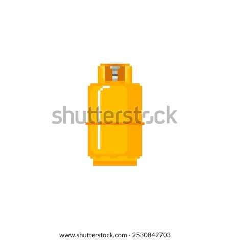 Pixelated gas cylinder icon. Retro pixel icon propane gas tank simple minimal digital fuel isolated icon