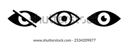 Eye password hidden view private vector icon. Hidden eye password look web icon design