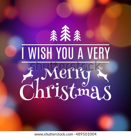 Vector Merry Christmas Card Poster Design. Invitation Template For Xmas Holiday. Greeting