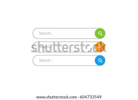 Search bar vector design element. Set of search bar boxes. UI interface template isolated on white background.