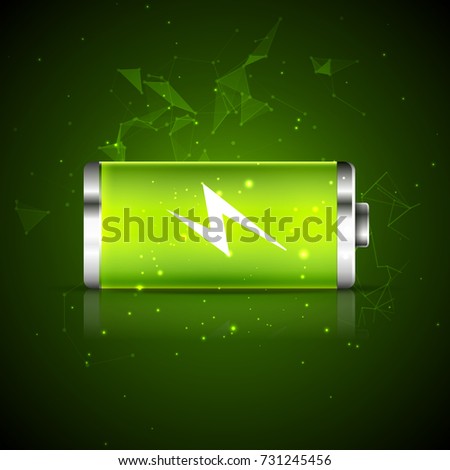 Battery charge energy power icon. Vector battery recharge design energy technology.