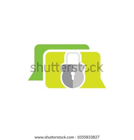 Lock Chat Logo Icon Design