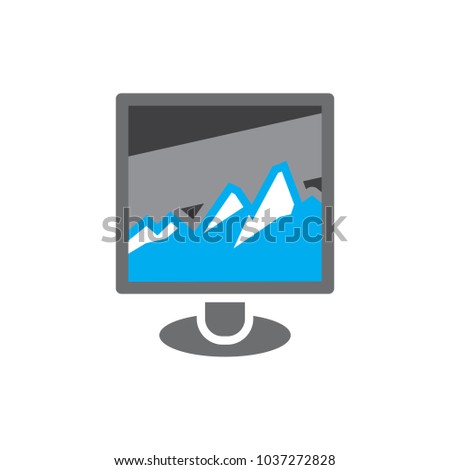 Mountain Computer Logo Icon Design