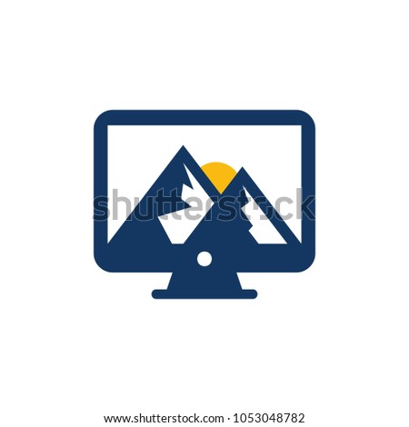 Mountain Computer Logo Icon Design