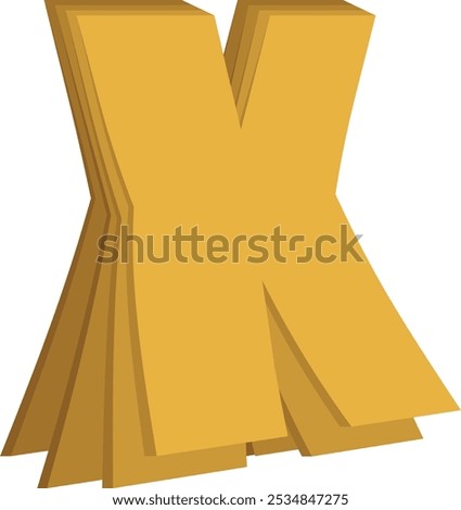 Flip Paper Letter Alphabet Vector Element X