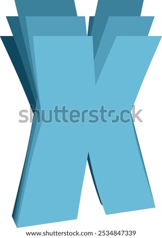 Flip Paper Letter Alphabet Vector Element X