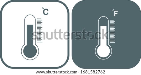 Celsius and Fahrenheit icon. Vector illustration