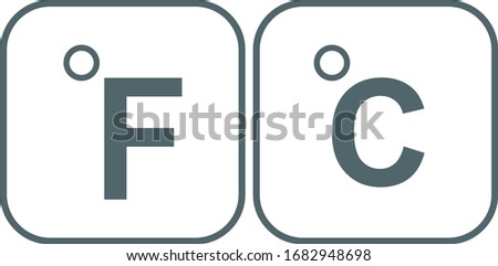 Fahrenheit and Celsius icon. Vector illustration