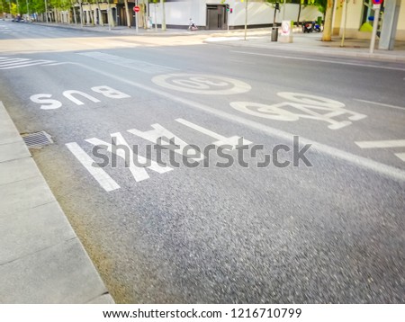 Similar – Image, Stock Photo Straßenmarkierung Geschwindigkeitsbegrenzung 30 km/h