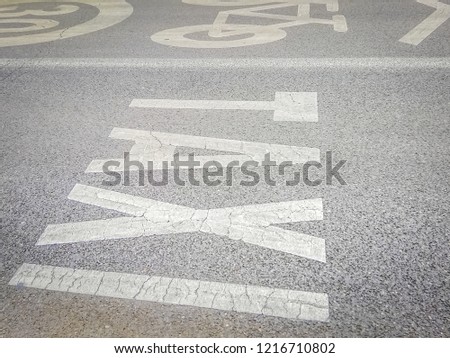 Similar – Image, Stock Photo Straßenmarkierung Geschwindigkeitsbegrenzung 30 km/h