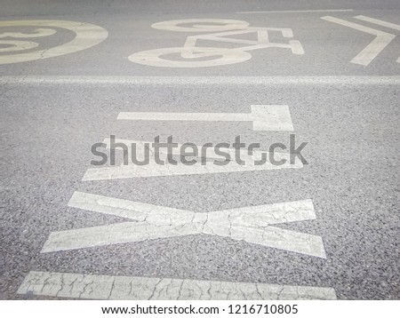 Similar – Image, Stock Photo Straßenmarkierung Geschwindigkeitsbegrenzung 30 km/h