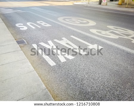 Similar – Image, Stock Photo Straßenmarkierung Geschwindigkeitsbegrenzung 30 km/h