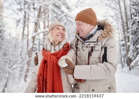 Similar – Image, Stock Photo Walk in the snow Outdoors