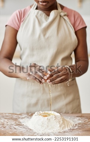 Similar – Image, Stock Photo Crop baker making cookies on table