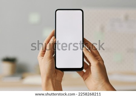 Similar – Image, Stock Photo Closeup of female hands pouring hot tea into enamel cup outdoors