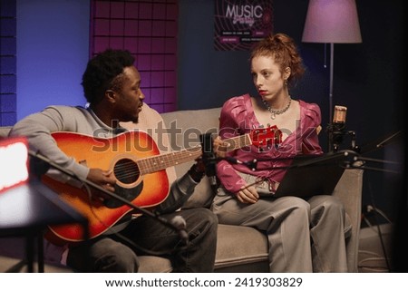 Similar – Image, Stock Photo Ethnic male musician playing violin