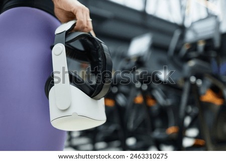 Similar – Image, Stock Photo Unrecognizable woman in VR goggles controlling drone