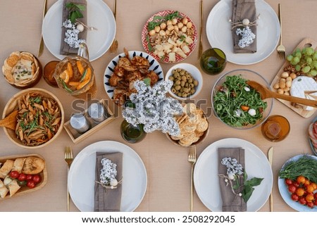 Similar – Image, Stock Photo Assorted vegetables and napkins on table