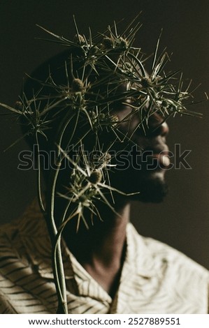 Similar – Image, Stock Photo Analog, close up portrait of a young woman sitting on a bed and looking into the camera