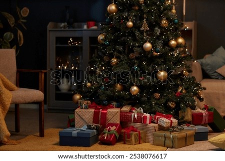 Similar – Image, Stock Photo A tree with a bench and a green field with a copy space